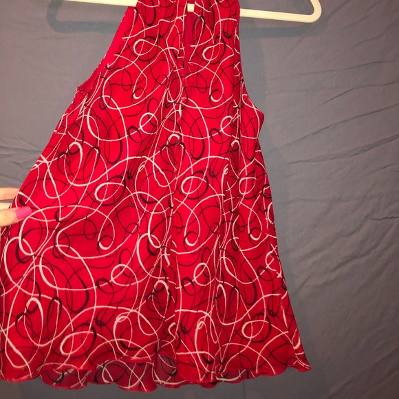 Red silk top - Picture 3 of 5